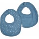 NC Lot De Deux Bavoirs Bebe En Gaze De Coton 22 X 27 Cm Bleu