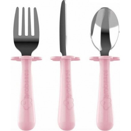 NC Set De 3 Couverts Ergonomiques Rose Inox