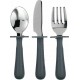 NC Set De 3 Couverts Ergonomiques Gris Inox