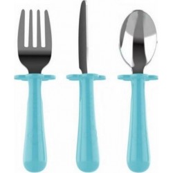 NC Set De 3 Couverts Ergonomiques Turquoise Inox