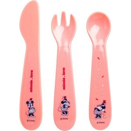 Disney Minnie Lot De Couverts Fourchette, Cuillere Et Couteau