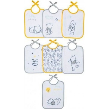 Disney Winnie Lot De 7 Bavoirs Naissance 20 X 25 Cm