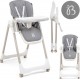 NC Bebelissimo Chaise Haute Évolutive Bébé Pliable Compacte Réglable Hauteur De 6 Mois À 3 Ans (15Kg) Gris