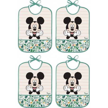 NC Lot De 4 Bavoirs Peva Imperméables Mickey