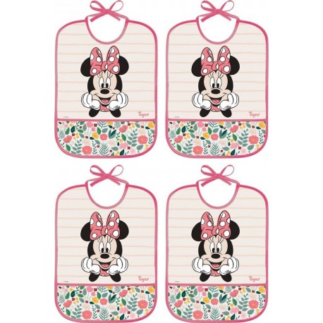 NC Lot De 4 Bavoirs Peva Imperméables Minnie