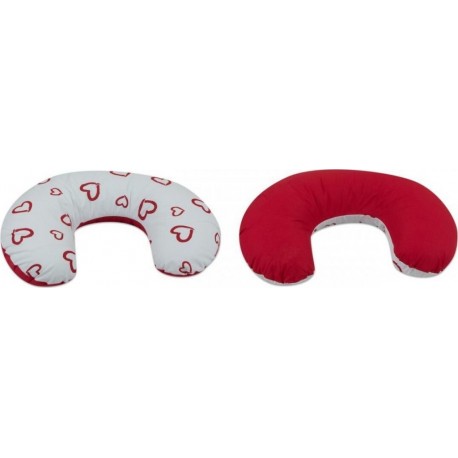 Coussin Appui-tête Coeurs Rouges Sur Fond Blanc Rouge