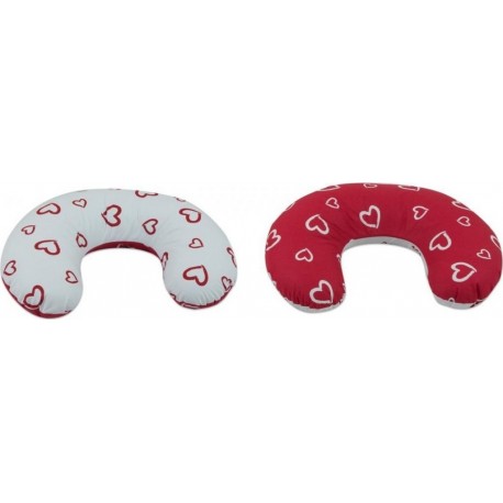 Coussin Appui-tête Coeurs Blancs Sur Fond Rouge Coeurs Rouges Sur F