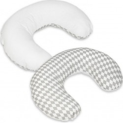 Coussin Appui-tête Losanges Gris Et Blancs  Blanc