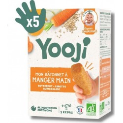 Yooji Bâtonnets À Manger-main Butternut & Quinoa Blanc Bio – 15 Repas Bébé Dme (dès 12 Mois) les 5 boîtes de 1125g