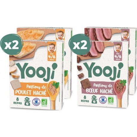 NC Lot X4 Poulet & Boeuf Bio Dès 6 Mois 4 X 80g les 4 boîtes de 320g