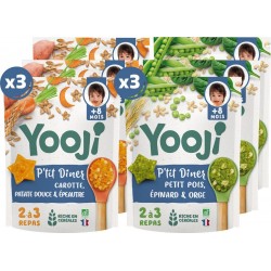 NC Lot X6 P'tit Dîner Carotte & Petit Pois Dès 8 Mois 6x300g les 6 sachets de 1800g