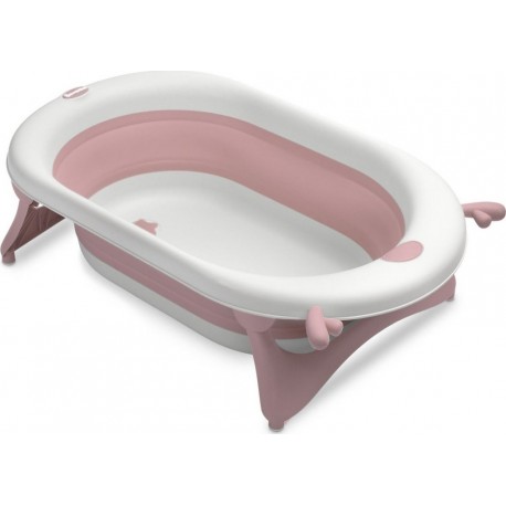 NC Talou Baignoire Bébé De Voyage Pliable Avec Témoin Chaleur Rose Poudré