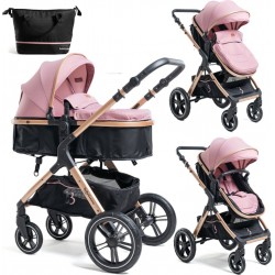 NC Bebelissimo Poussette Transformable Combinée Convertible 2 En 1 Poids 0-22Kg Nya Rose