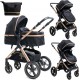 NC Bebelissimo Poussette Transformable Combinée Convertible - 2 En 1 Poids 0-22Kg Nya Noir