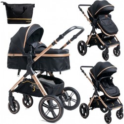 NC Bebelissimo Poussette Transformable Combinée Convertible - 2 En 1 Poids 0-22Kg Nya Noir