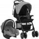 Clair Poussette Pour Bébé 3-en-1 Gris Et Noir Acier Vidaxl