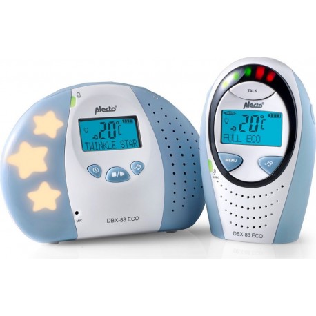 Alecto Dbx-88 Eco Babyphone Full Eco Dect Avec Écran, Blanc/blue