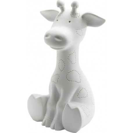 Lampe Veilleuse Girafe En Porcelaine Blanc