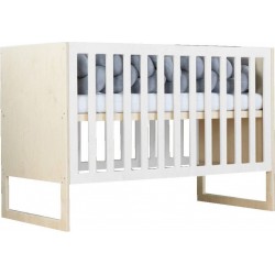 Lit Bébé Chruppy 60 X 120 Cm Naturel Et Blanc