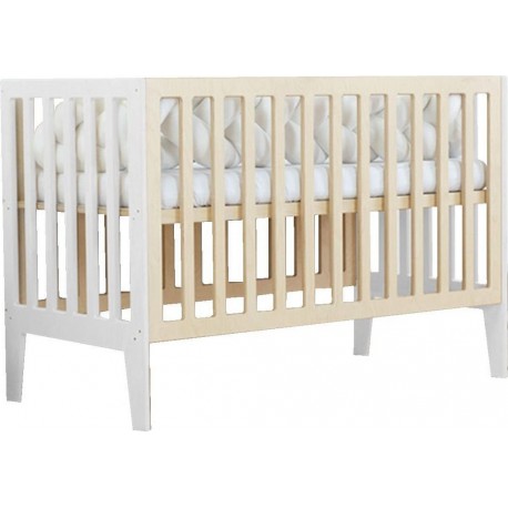 Lit Bébé Kippy 60 X 120 Blanc Et Verni