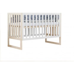 Lit Bébé Nappy 60 X 120 Verni Et Blanc