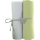 Babycalin 2 Draps Housse Bébé Blanc Vert 60 X 120 Cm Jersey 130gr/m²