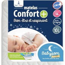 NC Babysom Matelas Bébé Confort+ 60x120 Cm | Épaisseur 14 Cm | Fabrication Française