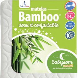 NC Babysom Matelas Bébé Bamboo 60x120 Cm | Épaisseur 14 Cm | Fabrication Française