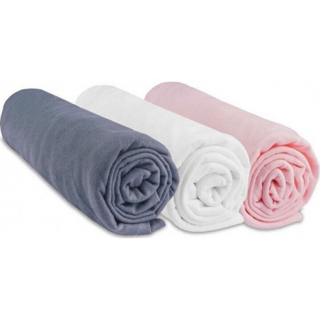 NC Lot De 3 Draps Housse Jersey 100% Coton (60x120 Cm) Easy Dort