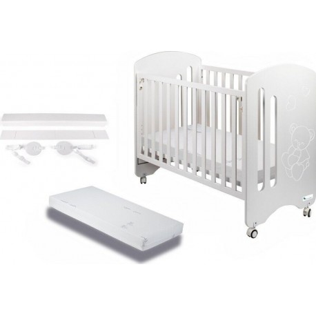 Lit Bébé Pour Matelas 60x120-lovely-blanc Avec Kit Cododo