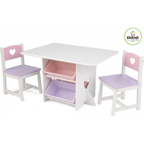 Kidkraft Ensemble Table Et 2 Chaises Cœur