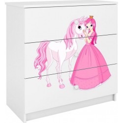 Commode 3 Tiroirs Babydream La Princesse Et Le Cheval Blanc