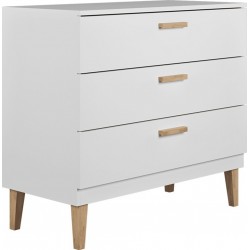 Commode 3 Tiroirs Kubi Blanc