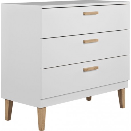 Commode 3 Tiroirs Kubi Blanc