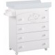 Commode À Langer Avec Baignoire B-970 Sweet Bear Blanc Etoiles Gris