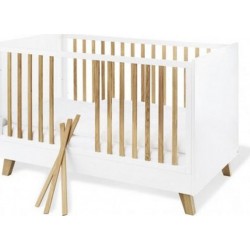 NC Ensemble Economique Pan Large 2 Pièces Lit De Bébé Évolutif Commode À Langer