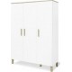 Armoire Lumi Grande 6 Étagères 3 Portes Blanc