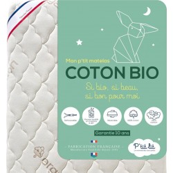 NC P'tit Lit Matelas Bébé Coton Bio | 60x120 Cm | 100% Coton Matière Naturelle D'ori