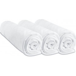 Lot De 3 Draps Housse Jersey 100% Coton 60x120 Cm Blanc