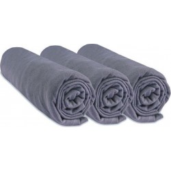 NC Lot De 3 Draps Housse Jersey 100% Coton 60x120 Cm Gris