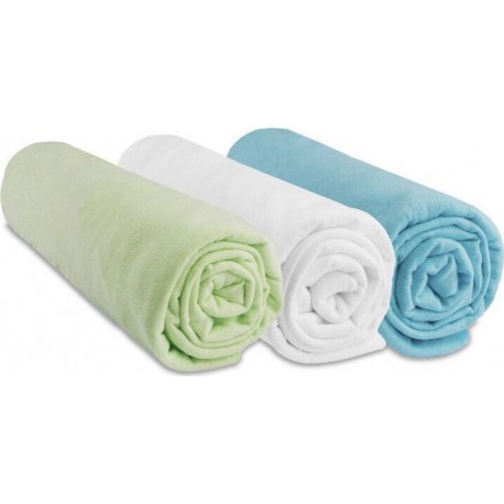 NC Lot De 3 Draps Housse Jersey 100% Coton 70x160 Cm