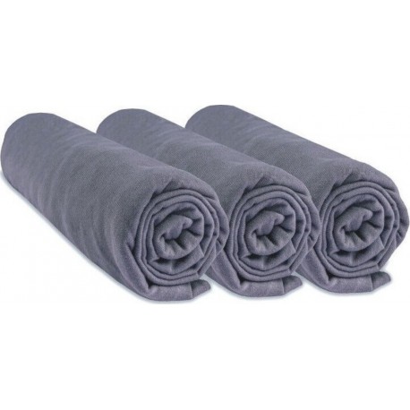 NC Lot De 3 Draps Housse Jersey 100% Coton 40x80 / 40x90 Cm - gris