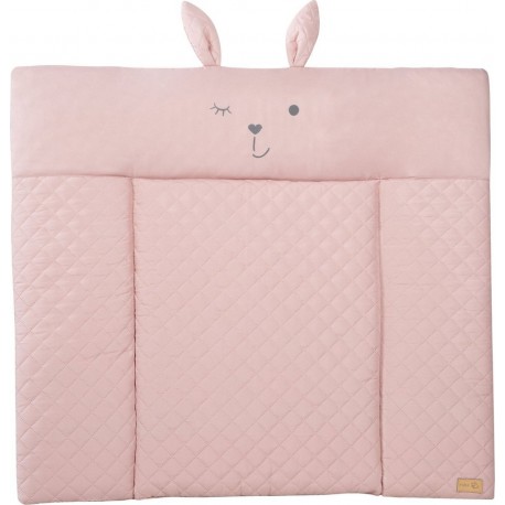 ROBA Matelas à langer roba Style – Visage de lapin – 85 x 75cm – Rose