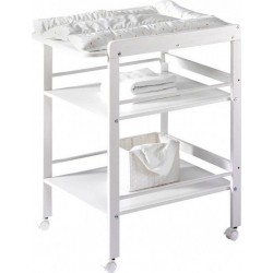 Table À Langer 2 Étagères Pin Massif Blanc WrapL 72 X H 91 X P 57 Cm