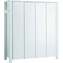 Armoire Bébé 4 Portes Bois Laqué Blanc MilanoL 179 X H 200 X P 60 Cm