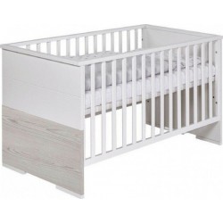 Lit Bébé 70x140 Cm Bois Laqué Blanc Et Pin Gris Maxx BoathouseL 148 X H 83 X P 77