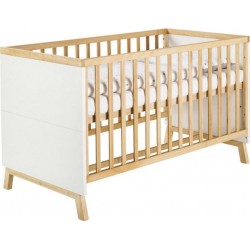 Clair Lit Bébé 70x140cm Hêtre Massif Et Blanc MiamiL 144 X H 86 X P 77 Cm