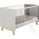 Clair Lit Bébé 70x140 Cm Bois Gris Et Pieds Hêtre VegasL 144 X H 84 X P 77 Cm