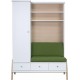 Armoire Avec Plan À Langer Laqué Blanc Et Pieds Hêtre Holly NatureL 131 X H 191 X