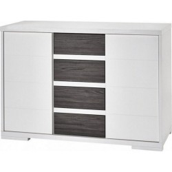 Commode Avec Plan À Langer Bois Laqué Blanc Et Gris Maxx FleetwoodL 126 X H 92 X P